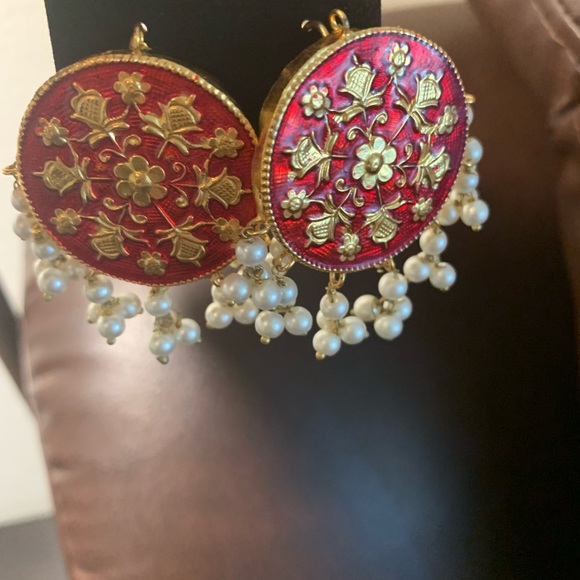Meena work earring - Picture 4 of 7